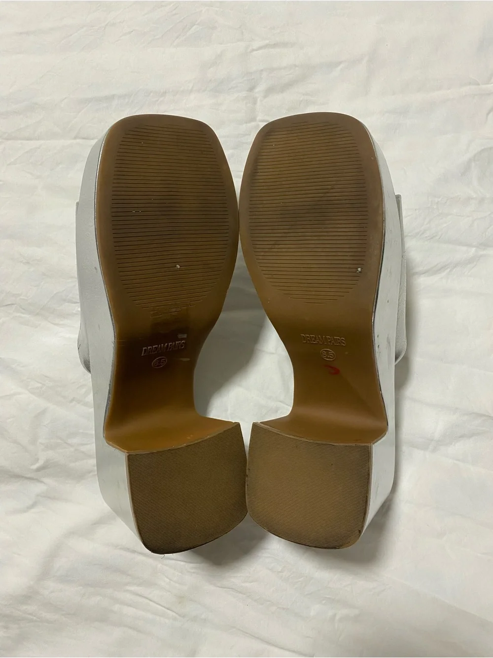 Dream Pairs Silver Platform Slide Mules